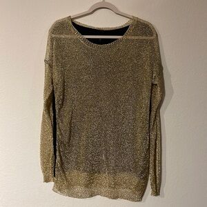 Shear Gold Mesh Top